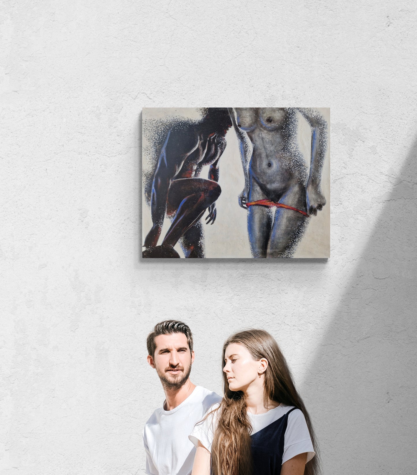 Dette kunsttrykket av Trond Berg-Nilssen er en gripende utforskning av kropp og intimitet.