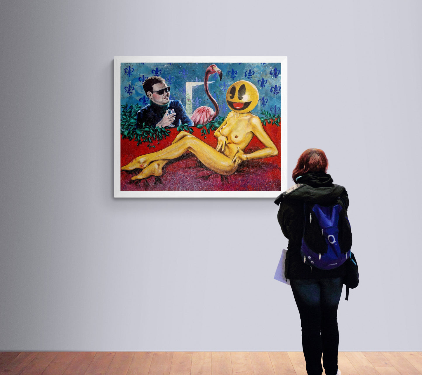 Dette kunsttrykket av Trond Berg-Nilssen utfordrer oss med sin dristige kombinasjon av det absurde og det erotiske.